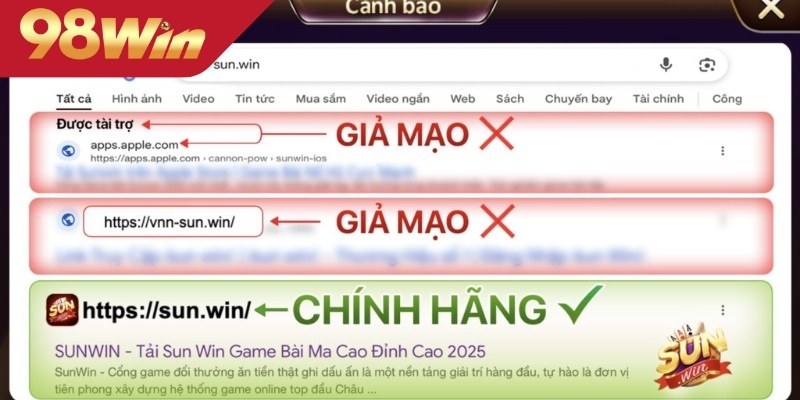 Để tránh các nền tảng giả mạo người chơi cần phân biệt Sunwin thật giả